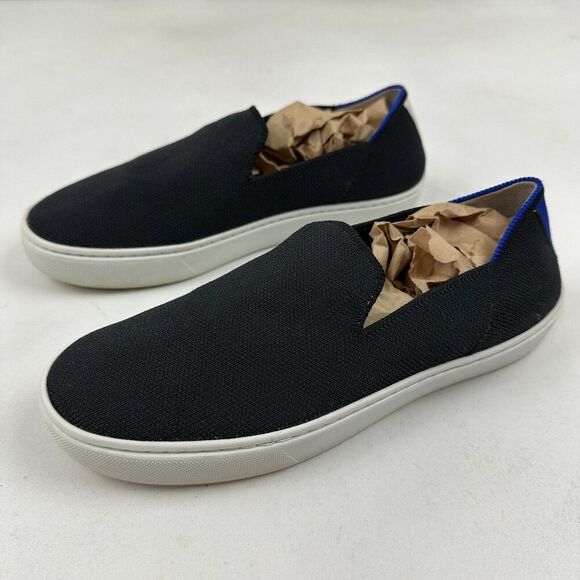 ROTHY'S Black Original Slip On Sneakers Sz 6.5 Washable Knit Recycled Materials - Picture 2 of 12
